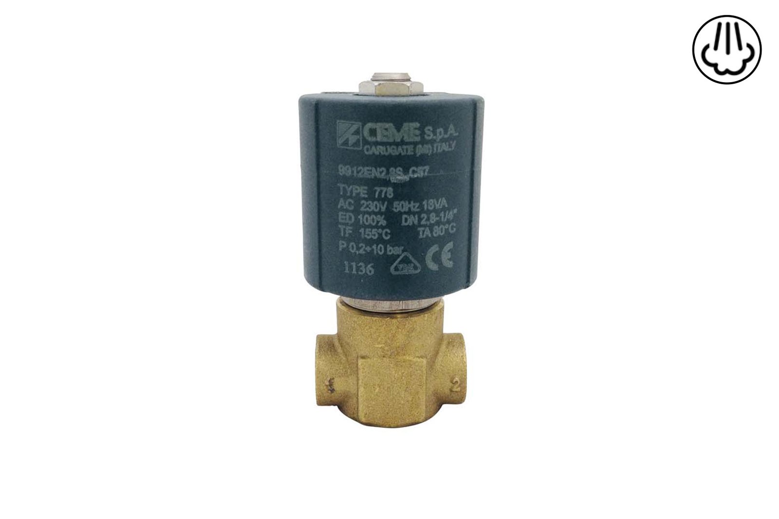 ELECTROVANNE VAPEUR CEME 1/4" (9912) - 3/8" (9913) - 1/2" (9914)