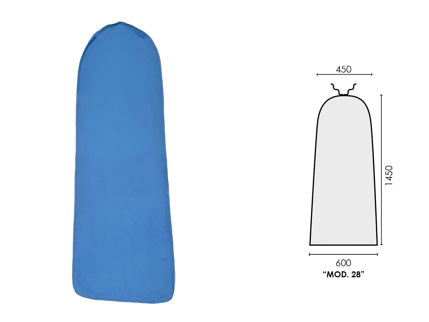 TELO POLIESTERE AZZURRO (mod.28) 1450x600x450mm MAXI